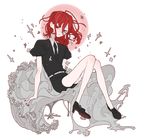  androgynous crying crying_with_eyes_open eogo_(mopidona) gem_uniform_(houseki_no_kuni) highres houseki_no_kuni looking_at_viewer mercury necktie red_eyes red_hair sad shinsha_(houseki_no_kuni) short_hair shorts solo tears uniform 