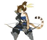  alpha_channel anthro better_version_at_source bindings bow cat chest_wraps crossgender feline female hanzo_(overwatch) helia_peppercats_(wrinklynewt) limebreaker looking_at_viewer mammal overwatch ponytail simple_background solo transparent_background video_games weapon wraps 