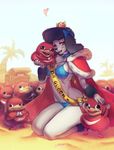  &lt;3 anthro beach bikini black_fur black_hair bow brown_eyes canine clothing collar crown dog female fur hair island kardie knuckles_the_echidna looking_at_viewer mammal one_eye_closed palm_tree poodle princess_(nicoya) sash seaside sonic_(series) swimsuit text treasure tree ugandan_knuckles white_fur wink 