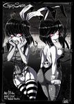  ass belly black_hair bob_cut breasts bunny_ears bunnysuit creepy_susie graveyard open_mouth panties red_eyes shadman short_hair stomach teeth the_oblongs thighhighs tombstone tongue tongue_out underwear 