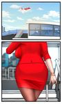  aircraft airplane airport ass comic flight_attendant formal jewelry mature original pantyhose pencil_skirt ring scarlett_ann skirt watch wristwatch 