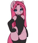  2018 animated anthro armwear clothing equine female friendship_is_magic hair half-closed_eyes legwear long_hair looking_at_viewer mammal my_little_pony pinkamena_(mlp) pinkie_pie_(mlp) simple_background solo tolsticot white_background 