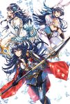  alternate_costume animal_ears blue_eyes blue_hair bug bunny_ears butterfly dress easter_egg egg fire_emblem fire_emblem:_kakusei fire_emblem_heroes flower hair_flower hair_ornament insect leotard long_hair looking_at_viewer lucina multiple_girls multiple_persona polearm puffy_short_sleeves puffy_sleeves shield short_sleeves simple_background spear sword wani_(fadgrith) weapon wedding_dress 