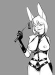  anthro breaths bun_(artist) bunnyblueart female female_focus grey_background lagomorph looking_at_viewer mammal nipples rabbit simple_background sketch solo 