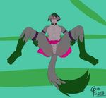 2018 anthro anus balls blush butt canine clothed clothing collar crossdressing digital_drawing_(artwork) digital_media_(artwork) dog erection fur girfan girly hair invalid_color looking_at_viewer lying male mammal markings open_mouth penis sen simple_background skirt solo spread_legs spreading tag wolf 