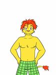  boxers_(clothing) clothed clothing feline fuze green_underwear lion mammal morenatsu simple_background soutarou_(morenatsu) topless underwear white_background 