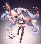  hatsune_miku japanese_clothes kkuem thighhighs vocaloid yuki_miku 