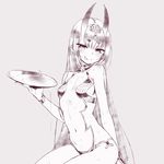  :p alcohol blush breasts chan_co commentary_request cup eyebrows_visible_through_hair fate/grand_order fate_(series) fingernails grey_background greyscale hand_up long_hair looking_at_viewer monochrome navel oni oni_horns sakazuki sake short_eyebrows shuten_douji_(fate/grand_order) simple_background sitting small_breasts smile solo sweat tongue tongue_out very_long_hair 