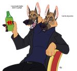  2017 2_heads alcohol alpha_channel anthro beer beverage canine clothing conjoined dog english_text german_shepherd kobi_lacroix looking_at_viewer male mammal multi_head open_mouth simple_background smile text transparent_background 