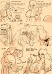  apron bed big_breasts big_butt big_penis blush boss_monster breasts bulge butt clothing comic digital_media_(artwork) female handjob huge_butt human male mammal penis precum protagonist_(undertale) red_eyes sex sweat text thewill toriel under(her)tail undertale undressing video_games 