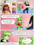  &lt;3 2017 anthro blush border brother brother_and_sister canine clothed clothing comic cub digital_media_(artwork) english_text female fur gi0 green_fur hair hi_res jacob_(vermelhatan) legwear male mammal mel_(vermelhatan) mother open_mouth parent pia red_eyes sibling sister smile text tongue vermelhatan white_border young 