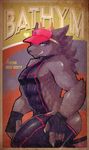  abs agitype01 anthro bathym canine clothed clothing english_text fingerless_gloves gloves hat looking_at_viewer male mammal muscular muscular_male pecs poster smile solo teeth text thick_thighs tight_clothing 