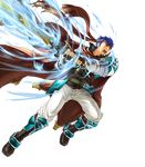  arm_guards armor armored_boots blue_eyes blue_hair boots cape fingerless_gloves fire_emblem fire_emblem:_akatsuki_no_megami fire_emblem:_souen_no_kiseki fire_emblem_heroes full_body gloves glowing glowing_weapon headband highres holding holding_sword holding_weapon ike kita_senri knee_boots looking_away male_focus official_art open_mouth pants ragnell shoulder_armor spaulders sword transparent_background vambraces weapon 