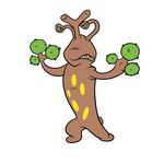  2017 3_fingers absurd_res alien angry antennae brown_body clenched_teeth digital_drawing_(artwork) digital_media_(artwork) disney experiment_(species) eye_stalks green_eyes hi_res hybrid lilo_and_stitch nintendo pok&eacute;mon pok&eacute;mon_(species) sharp_teeth simple_background solo standing sudowoodo teeth thresher_(lilo_and_stitch) tombola1993 video_games white_background 