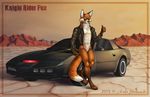  abs anthro canine car clothed clothing desert eyewear featureless_crotch fox male mammal open_jacket outside smile solo sunglasses tsukikitsunetanuki vehicle 