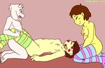  2016 ambiguous_penetration angstrom anthro anvil_position arched_back asriel_dreemurr blush boss_monster breasts caprine chara_(undertale) clothing female female_on_anthro goat group hindpaw horn human human_focus human_on_anthro interspecies legs_up legwear long_ears lying male male/female mammal nipples on_back pawpads paws penetration protagonist_(undertale) sex simple_background small_breasts socks stripes thigh_highs undertale video_games 