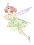  ballpoint_pen_(medium) breasts character_request cleavage commentary_request dress fairy kyuuri_(89314) romancing_saga_3 saga short_hair small_breasts solo strapless strapless_dress traditional_media white_background 