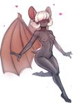  anthro bat breasts colored_sketch female hair hi_res mammal membranous_wings navel nude simple_background solo standing suelix white_background white_hair wide_hips wings 
