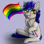  ambiguous_gender blush brown_eyes cobalt_(mars) ear_piercing earth_pony equine eyeliner feral gay_pride girly horse lipstick makeup mammal my_little_pony open_mouth piercing pony rainbow_flag rainbow_symbol simple_background smile solo stated_homosexuality teeth tongue 