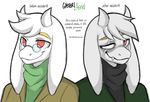  alternate_universe altertale anthro asriel_dreemurr blind_eye boss_monster caprine clothed clothing digital_media_(artwork) english_text eyewear friisans fur glasses goat horn male mammal red_eyes scar simple_background smile text undertale video_games white_background 