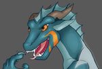  dragon feher feher_(feher) feral horn orange_eyes scales scalie solo teeth tongue western_dragon 