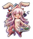  1girl artist_request furry made_in_abyss nanachi_(made_in_abyss) open_mout purple_hair rabbit solo yellow_eyes 