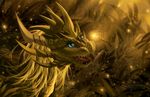  2017 blue_eyes digital_media_(artwork) dragon feral horn open_mouth solo teeth telleryspyro tongue yellow_theme 