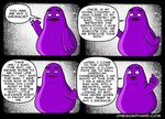  belly big_belly cigarette comic dialogue english_text fur grimace_(character) humor mcdonald&#039;s nude onegianthand open_mouth purple_fur smoking speech_bubble text unknown_species url 
