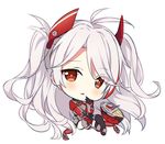  :&lt; antenna_hair azur_lane bangs black_gloves black_legwear blush brown_eyes chibi eyebrows_visible_through_hair finger_to_mouth full_body gloves grey_jacket hair_between_eyes headgear hitsukuya iron_cross jacket long_hair long_sleeves looking_at_viewer military_jacket multicolored_hair parted_lips prinz_eugen_(azur_lane) red_hair sidelocks silver_hair simple_background solo streaked_hair swept_bangs thighhighs triangle_mouth two_side_up very_long_hair white_background 