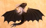  black_scales curved_horn digital_media_(artwork) dragon feral horn membranous_wings scales solo telleryspyro wings yellow_eyes 