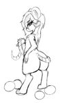  2016 bedroom_eyes butt female half-closed_eyes mammal monochrome mouse replica_(artist) rodent seductive sketch solo violet_skies_(character) 
