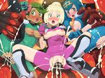  3girls bangs bar_censor bestiality blonde_hair blue_eyes blue_hair blush boots boris_(noborhys) breasts breasts_apart breasts_outside censored clitoris cum cum_in_pussy dark_skin gloves green_eyes green_hair hairband hand_holding holding interlocked_fingers leg_lift lillie_(pokemon) long_sleeves mao_(pokemon) multiple_girls nipples open_mouth penis pokemon_(game) pokemon_sm pokemon_sm_(anime) ponytail pussy sex shiny shiny_skin sky_girls small_breasts spread_legs suiren_(pokemon) swept_bangs torn_clothes vaginal yellow_eyes 