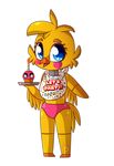 2017 animatronic anthro avian bird chicken cupcake_(fnaf) digital_media_(artwork) female five_nights_at_freddy&#039;s five_nights_at_freddy&#039;s_2 hi_res machine mammal robot simple_background soundwavepie toy_chica_(fnaf) video_games 