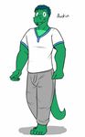  alligator anthro austin_abel character_name clothed clothing crocodilian fully_clothed fuze male reptile scalie simple_background solo texnatsu white_background 