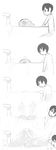  :o bathtub black_hair core faucet goo_girl greyscale idon monochrome monster_girl original overflowing sketch splashing 