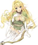  blonde_hair blue_eyes bow collar elf full_body highres isekai_maou_to_shoukan_shoujo_dorei_majutsu long_hair metal_collar pointy_ears shera_l_greenwood transparent_background tsurusaki_takahiro 