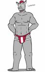  anthro bulge character_name clothed clothing fuze jockstrap lorenzo_(fuze) male mammal rhinoceros solo texnatsu topless underwear 