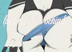  2018 anthro big_butt butt canine clothing digital_media_(artwork) disambiguous female fur invalid_tag kida_howlette mammal palm_tree panties simple_background teasing text tree underwear white_fur wide_hips wolf 