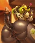  2017 anal anal_penetration anus big_breasts blizzard_(disambiguation) blush breasts butt da_polar_inc digital_media_(artwork) dildo female hi_res horn living_machine looking_at_viewer lube machine masturbation not_furry omnic orisa_(overwatch) overwatch penetration pussy pussy_juice robot sex_toy smile solo taur video_games 