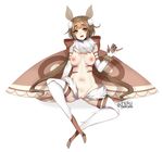  :d antenna_hair bow breasts brown_bow brown_eyes brown_hair commentary eyebrows_visible_through_hair full_body fur_collar insect_girl insect_wings large_bow long_hair looking_at_viewer low_twintails medium_breasts monster_girl moth_girl moth_wings navel nipples open_mouth original pussy simple_background sitting smile solo spread_legs terupancake twintails twitter_username uncensored very_long_hair white_background wings 