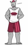  anthro character_name clothed clothing fuze lorenzo_(fuze) male mammal rhinoceros shirt shorts solo standing tank_top texnatsu 