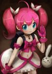  ahoge armband backpack bad_id bad_pixiv_id bag bow bunny gloves green_eyes head hiro1984 hoshikuzu_witch_meruru long_hair meruru_(oreimo) ore_no_imouto_ga_konna_ni_kawaii_wake_ga_nai pink_bow pink_hair solo twintails waving 