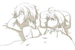  1girl accelerator ahoge animated animated_gif bed cuddling kiss last_order monochrome papiko_(sogebusaretai) sleeping to_aru_majutsu_no_index 