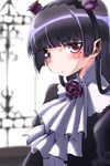  bad_id bad_pixiv_id bangs black_hair blunt_bangs blush dress flower gokou_ruri gothic_lolita hair_flower hair_ornament koba_(kou-beyond-the-bounds) lolita_fashion long_hair mole mole_under_eye ore_no_imouto_ga_konna_ni_kawaii_wake_ga_nai purple_flower purple_rose red_eyes rose solo 