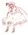  bat_wings blood curtsey dress eyelashes finger_to_mouth frills image_sample kirara24 mary_janes pixiv_sample remilia_scarlet shoes short_hair sketch smile smirk socks solo standing touhou traditional_media wings 