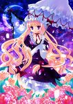  blonde_hair elbow_gloves flower gloves hat highres long_hair nojima_noko purple_eyes solo touhou umbrella white_gloves yakumo_yukari 