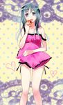  apple camisole food fruit hatsune_miku holding holding_food holding_fruit imme_111 long_hair open_mouth panties pillow romeo_to_cinderella_(vocaloid) solo strap_slip underwear vocaloid 