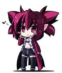  blush_stickers chain chibi musical_note navel original pink_eyes pink_hair pointy_ears rikumaru robe shorts solo thighhighs twintails 