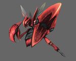  bad_pixiv_id claws foreshortening full_body gen_2_pokemon grey_background kei515zx no_humans pokemon pokemon_(creature) realistic scizor simple_background wings 