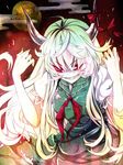  ex-keine green_hair grin highres horns kamishirasawa_keine long_hair red_eyes smile solo touhou yamineko 